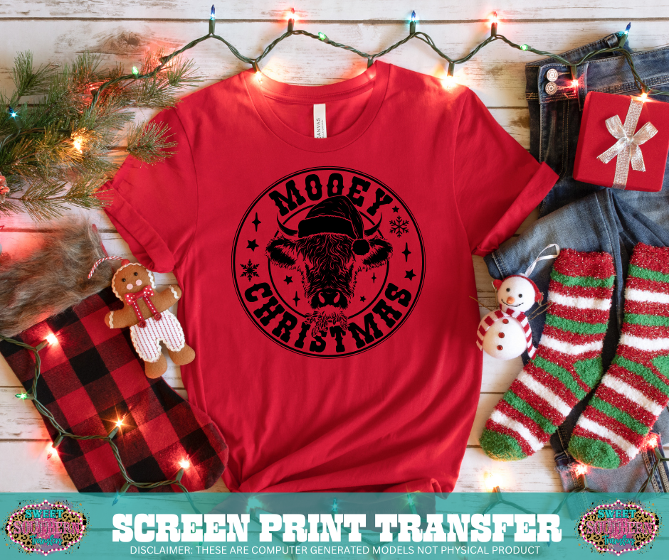SINGLE COLOR SCREEN PRINT - MOOEY CHRISTMAS