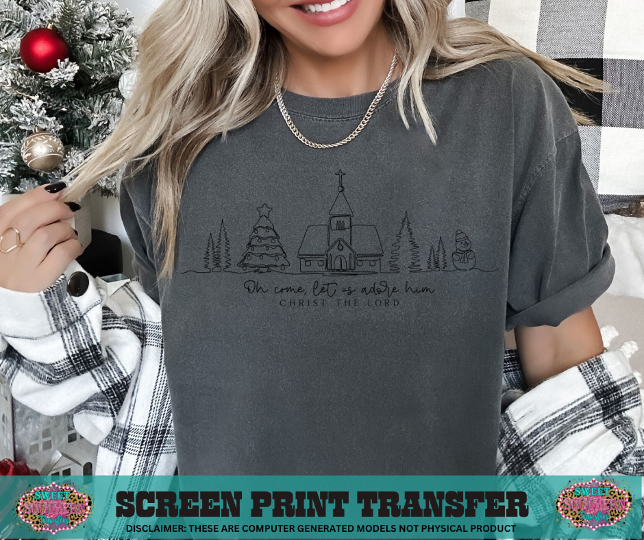 SINGLE COLOR SCREEN PRINT - LET US ADORE HIM