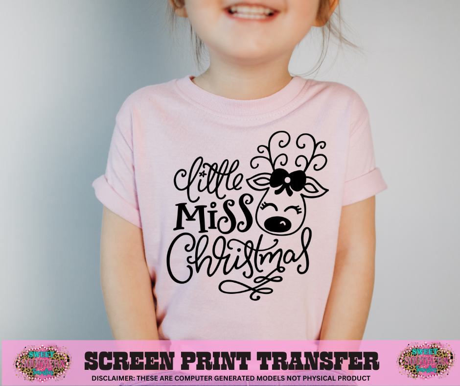 SINGLE COLOR SCREEN PRINT - LITTLE MISS CHRISTMAS