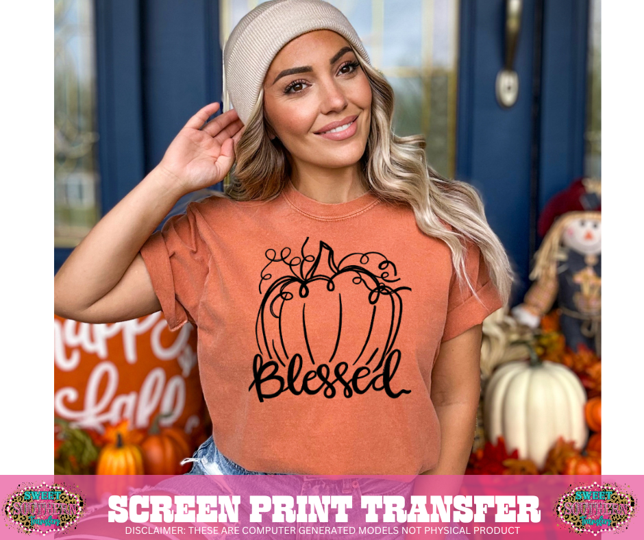 SINGLE COLOR SCREEN PRINT -BLESSED