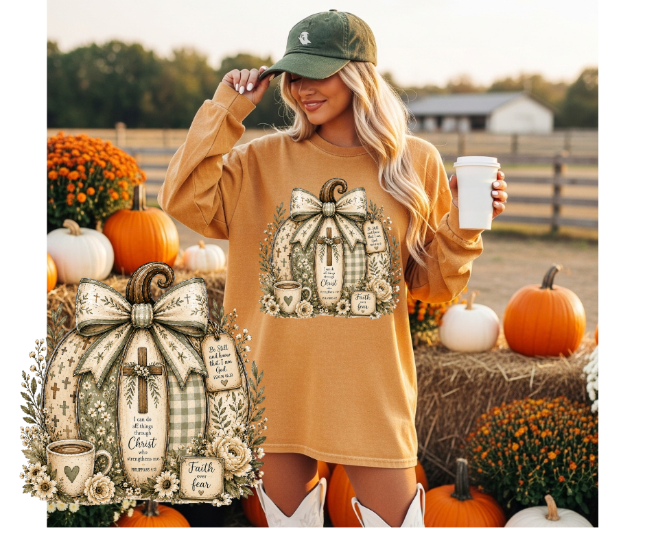 FULL COLOR SCREEN PRINT - PUMPKIN JESUS