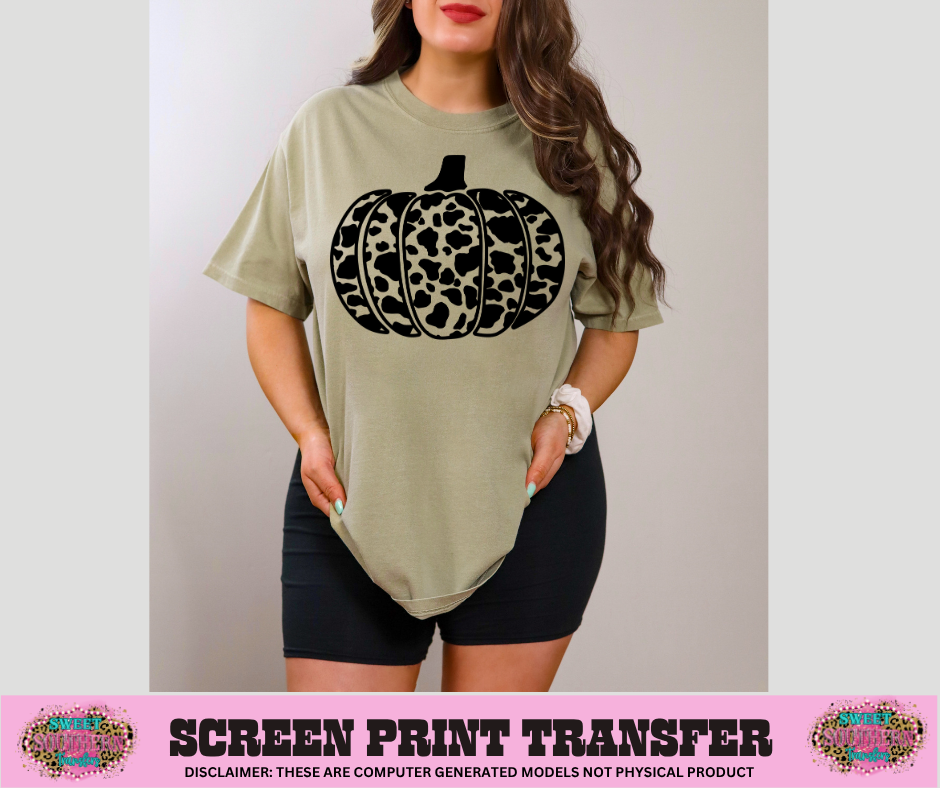 SINGLE COLOR SCREEN PRINT - COWHIDE PUMPKIN