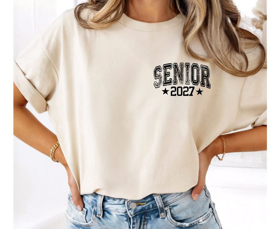 SINGLE COLOR SCREEN PRINT - SENIOR 2027 DISTRESSED