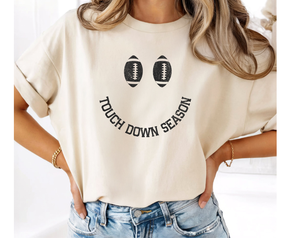 SINGLE COLOR SCREEN PRINT -  TOUCH DOWN SEASON SMILEY