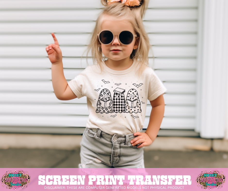 SINGLE COLOR SCREEN PRINT - BOOKS GHOST