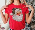 FULL COLOR SCREEN PRINT - RHINESTONE SANTA