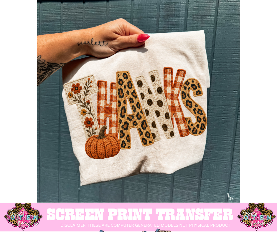 FULL COLOR SCREEN PRINT - THANKS YARN