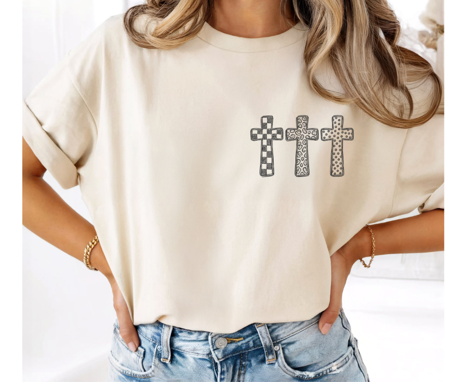 SINGLE COLOR SCREEN PRINT - 3 CROSSES