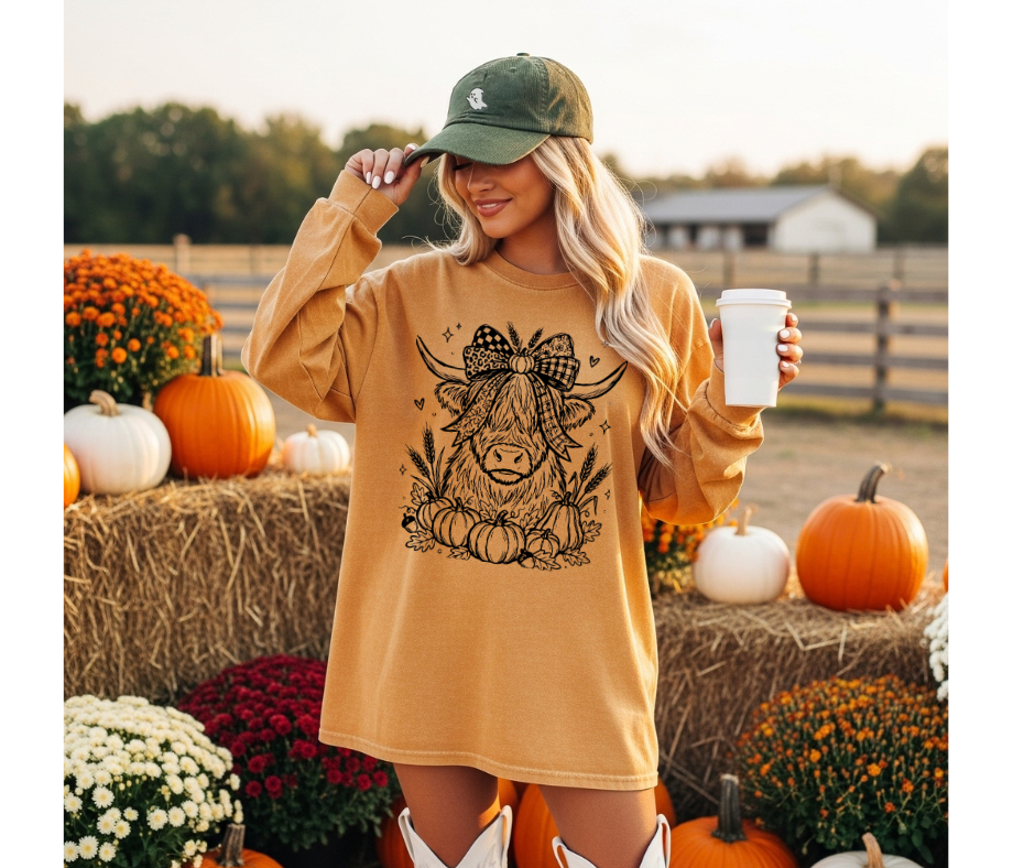 SINGLE COLOR SCREEN PRINT - FALL COW