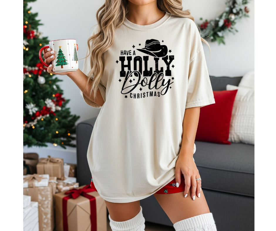 SINGLE COLOR SCREEN PRINT - HAVE A H O L L Y