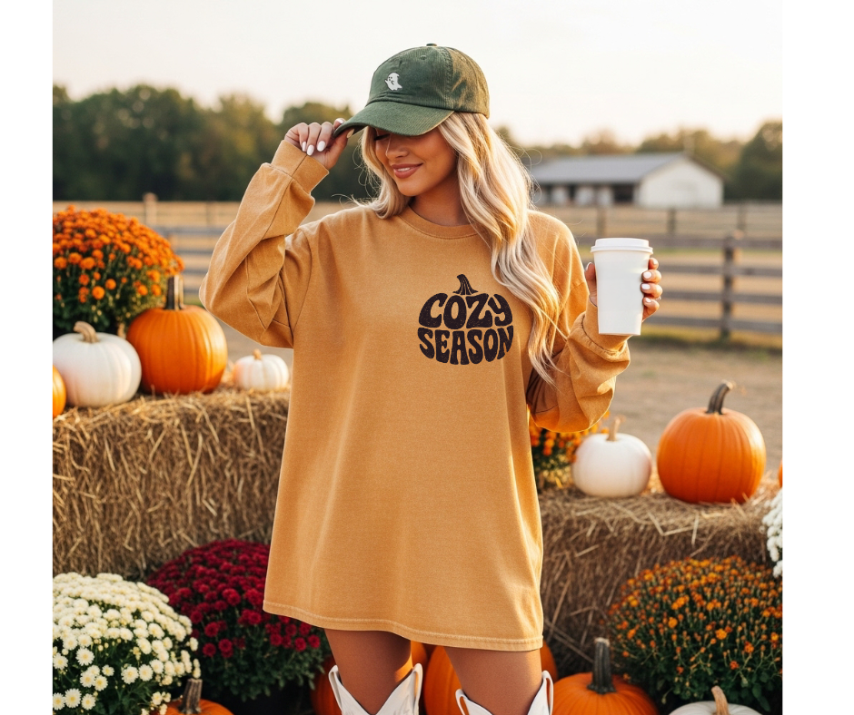 SINGLE COLOR SCREEN PRINT -  COZY SEASON PUMPKIN