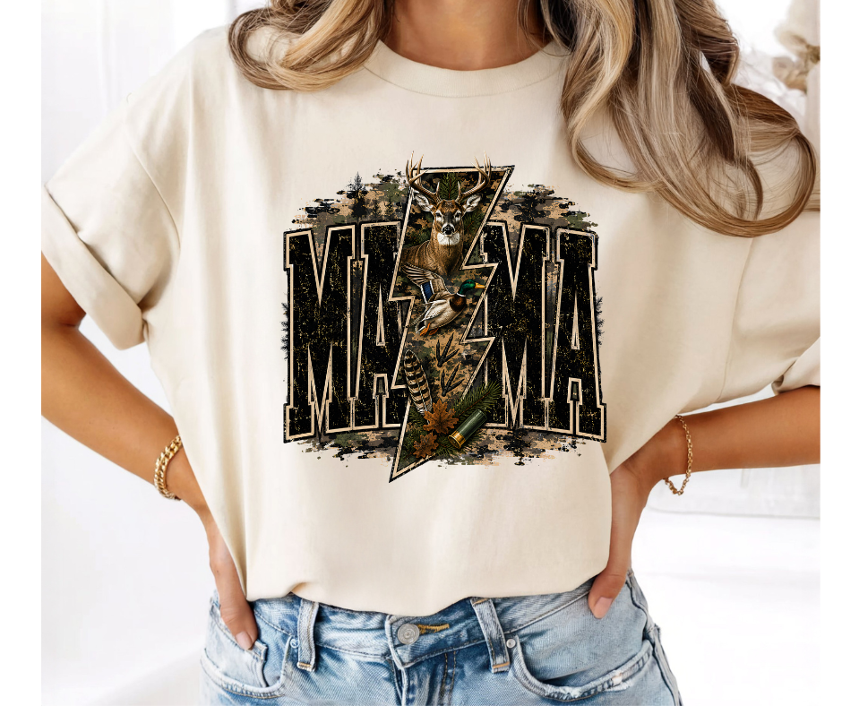 FULL COLOR SCREEN PRINT - MAMA CAMO DISTRESSED