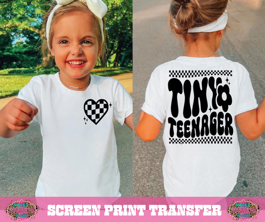 SINGLE COLOR SCREEN PRINT TRANSFER - TINY TEENAGER