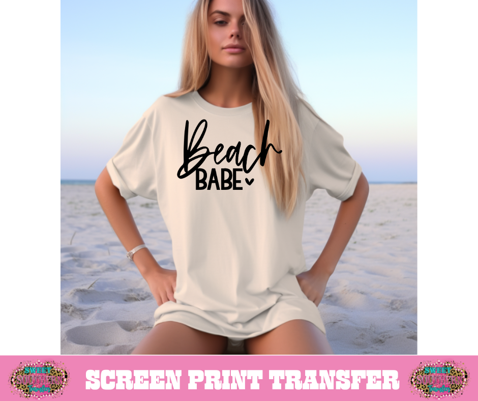 SINGLE COLOR SCREEN PRINT - BEACH BABE