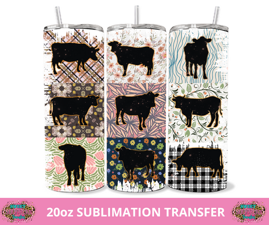 SUBLIMATION TRANSFER - RUSTIC COWS