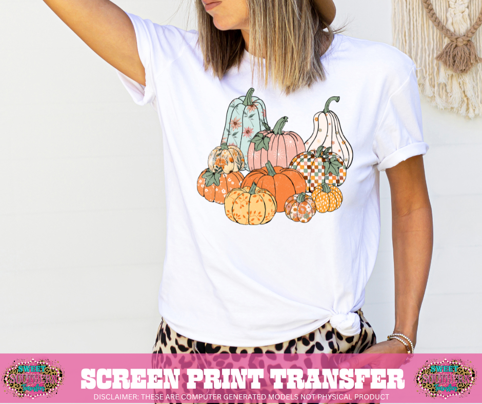 FULL COLOR SCREEN PRINT - FALL PUMPKINS