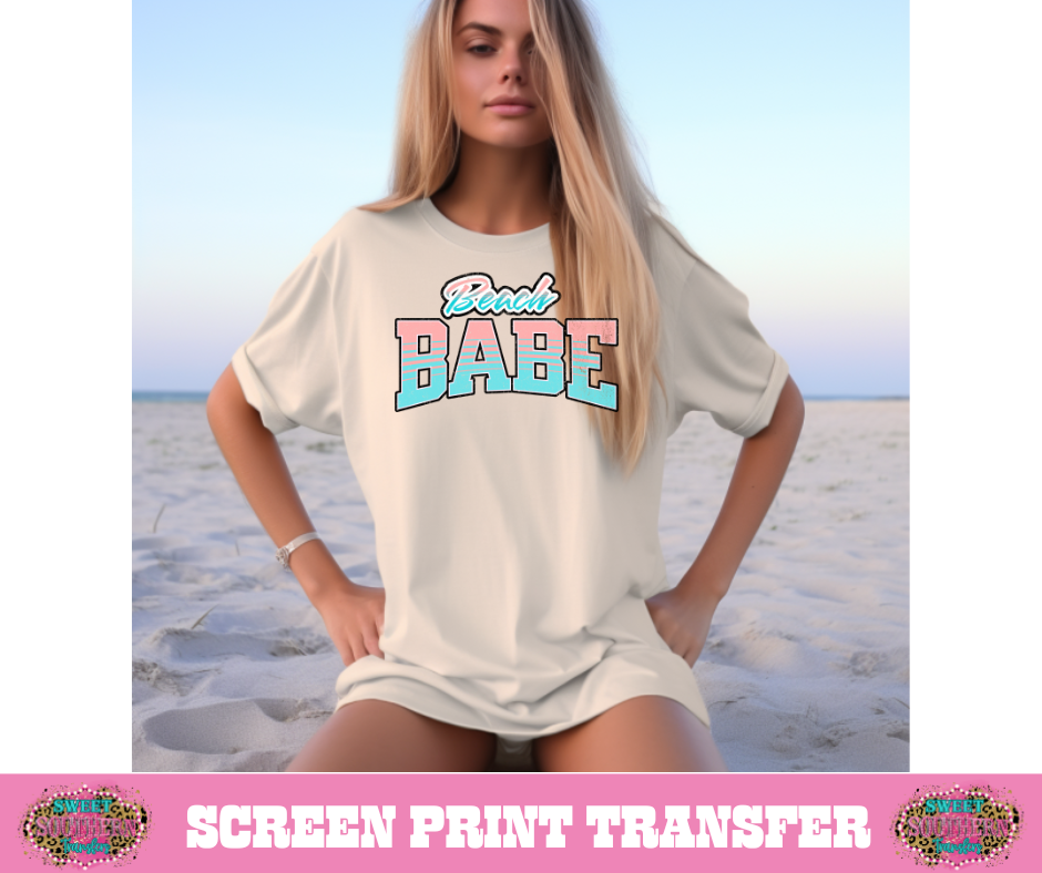 FULL COLOR SCREEN PRINT  - BEACH BABE