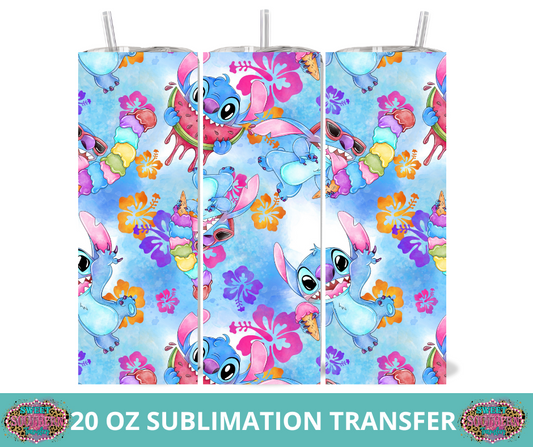 20 OZ SUBLIMATION TUMBLER WRAP -  SUMMERTIME S