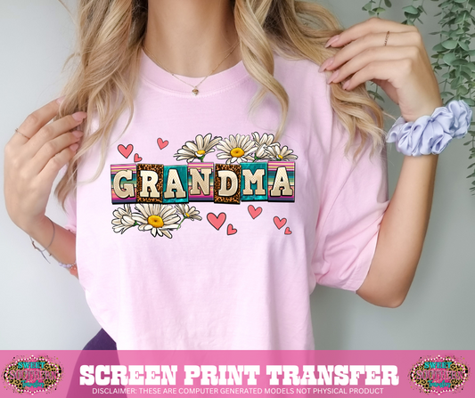 FULL COLOR SCREEN PRINT - GRANDMA FLOWER