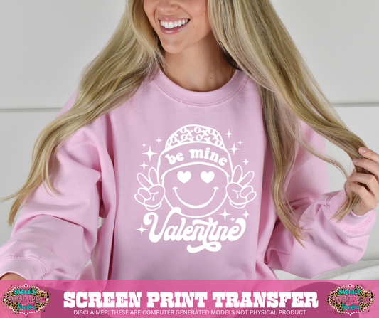 SINGLE COLOR SCREEN PRINT TRANSFER  - BE MINE VALENTINE BEANIE