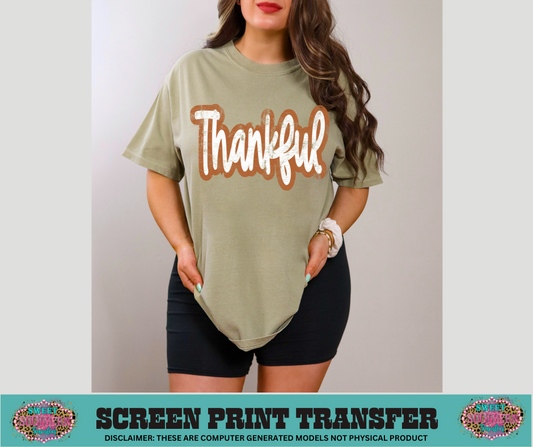 FULL COLOR SCREEN PRINT - THANKFUL DISTRESSED