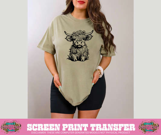 SINGLE COLOR SCREEN PRINT - SHAGGY COW