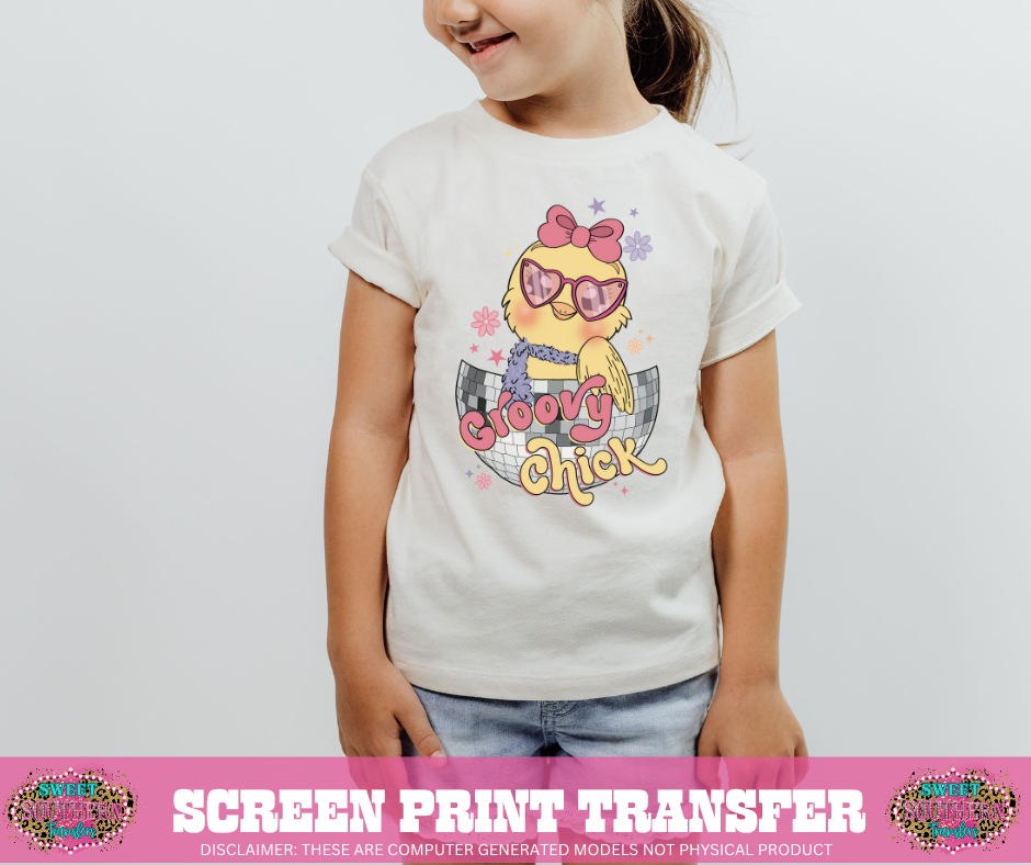 FULL COLOR SCREEN PRINT - GROOVY CHICK