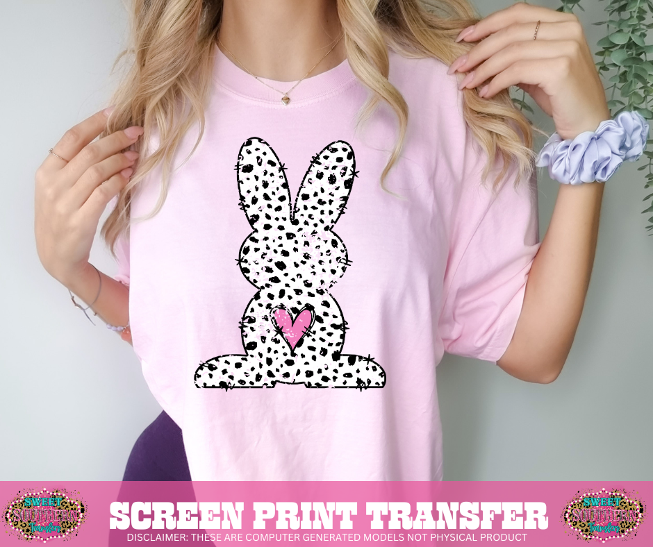 FULL COLOR SCREEN PRINT - EASTER BUNNY HEART