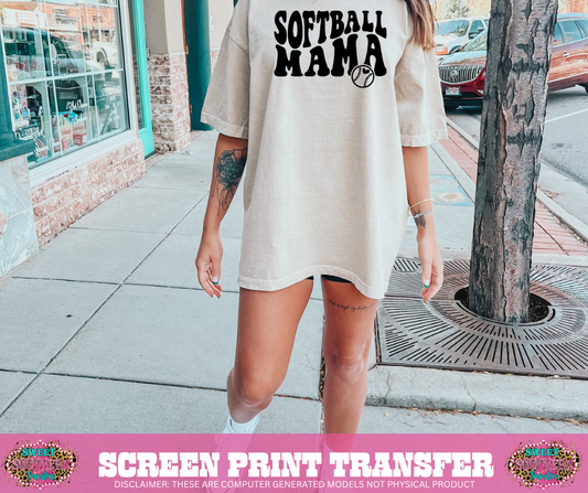 SCREEN PRINT TRANSFER - SOFTBALL MAMA