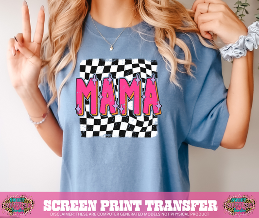 FULL COLOR SCREEN PRINT - MAMA CHECKERED