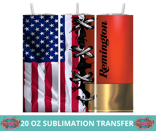 20 OZ SUBLIMATION TUMBLER WRAP -  FLAG SHELL