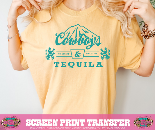 SINGLE COLOR SCREEN PRINT  - COWBOYS AND T