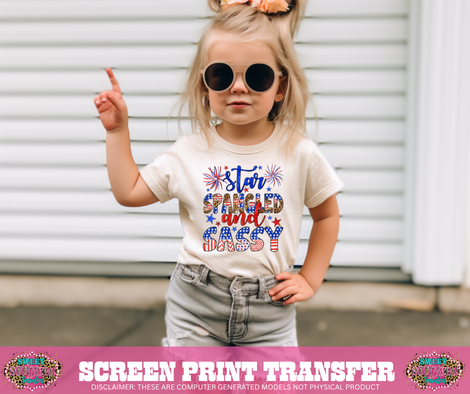 FULL COLOR SCREEN PRINT - STAR SPANGLED AND SASSY