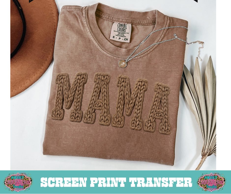 FULL COLOR SCREEN PRINT  - MAMA QUILT BROWN