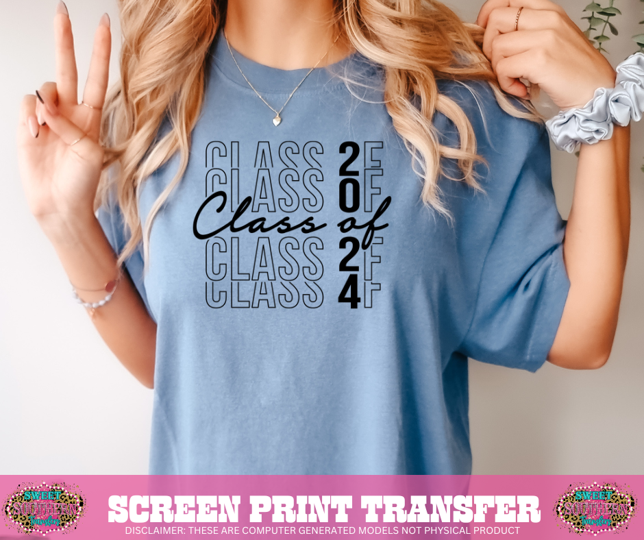 SCREEN PRINT TRANSFER - CLASS OF 2024 STACKED