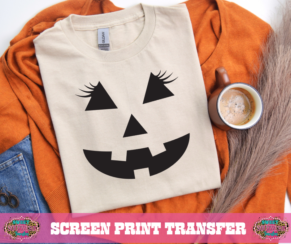 SINGLE COLOR SCREEN PRINT  - PUMPKIN FACE LASHES