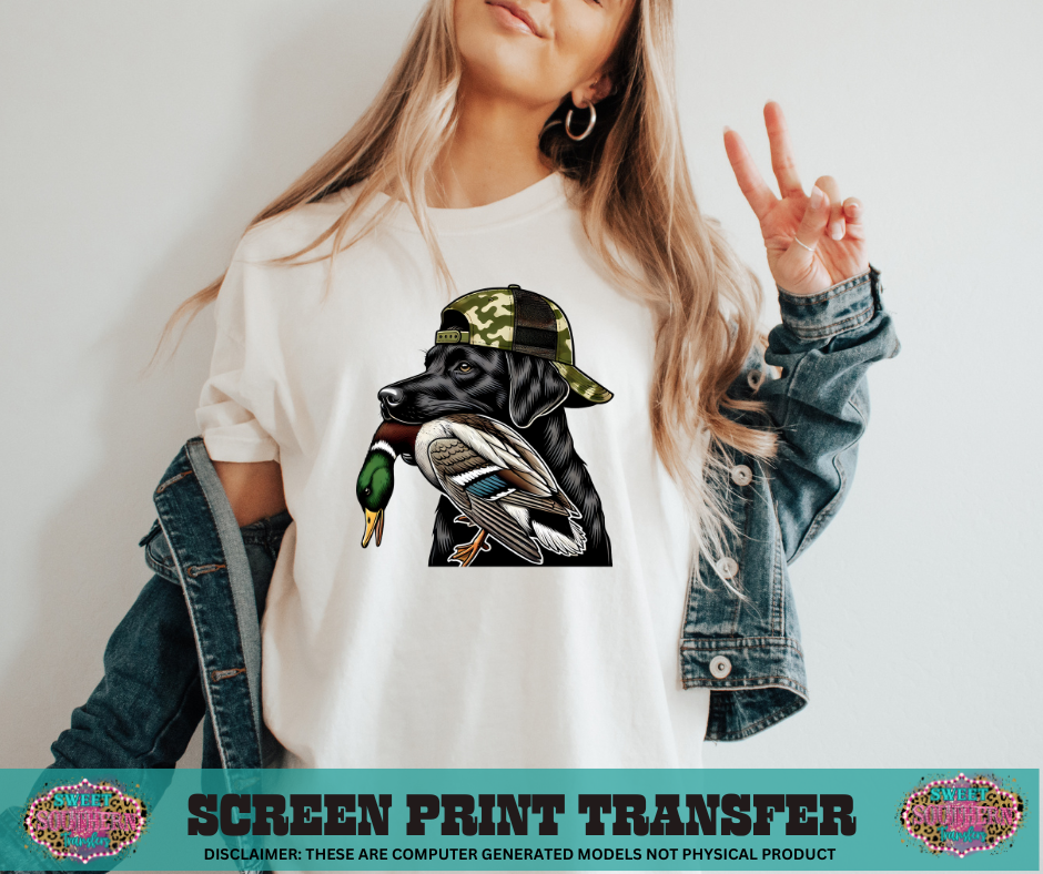 FULL COLOR SCREEN PRINT  - DOG DUCK