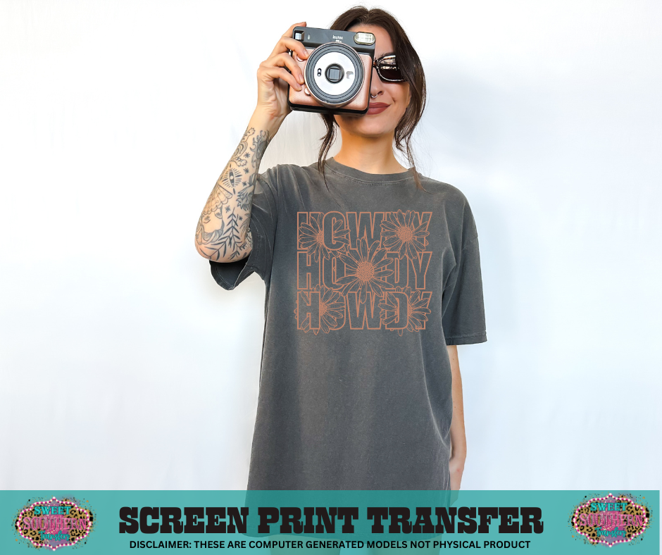 SINGLE COLOR SCREEN PRINT   - HOWDY FLOWER