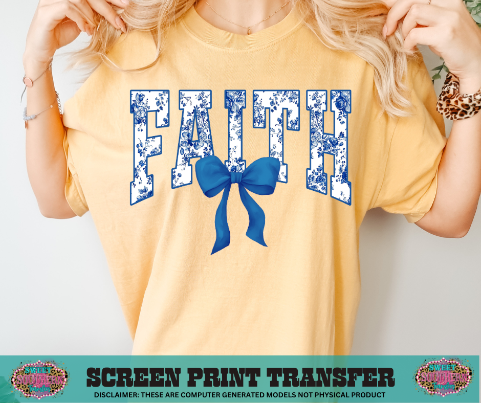FULL COLOR SCREEN PRINT  - FAITH VARISTY BLUE