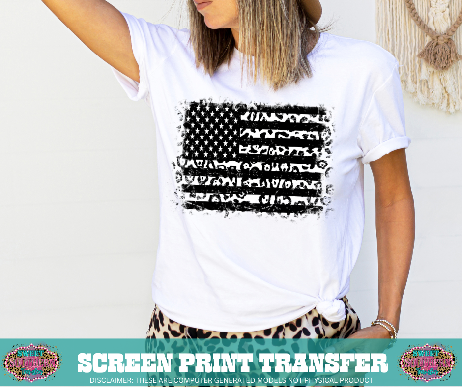 SINGLE COLOR SCREEN PRINT   - CHEETAH FLAG