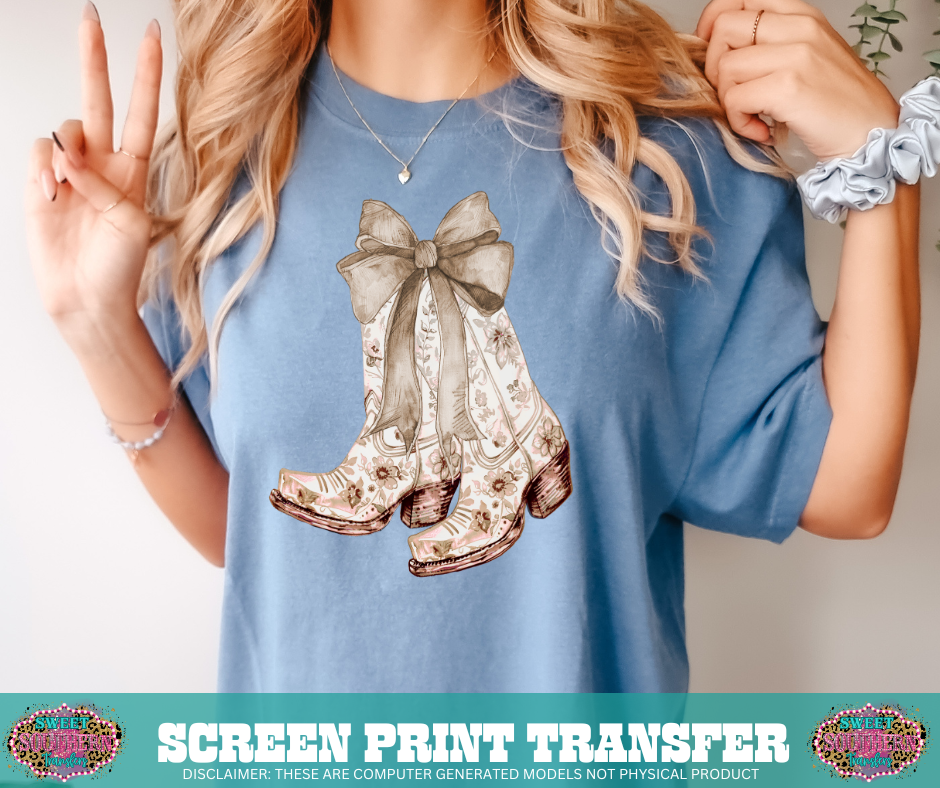 FULL COLOR SCREEN PRINT  - BOOT COWBOY