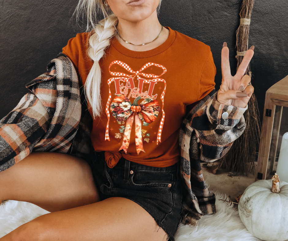 FULL COLOR SCREEN PRINT  - FALL VIBES BOWS
