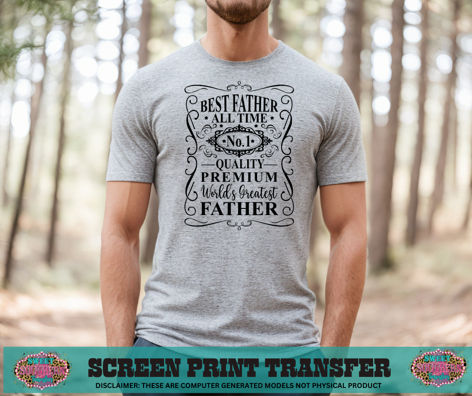 SINGLE COLOR SCREEN PRINT - BEST FATHER NO. 1