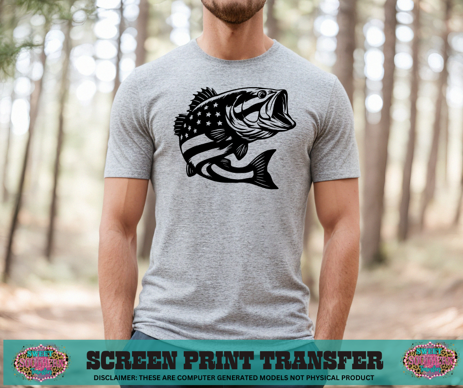 SINGLE COLOR SCREEN PRINT - FISH AMERICAN