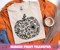 SINGLE COLOR SCREEN PRINT - PUMPKIN FLORAL