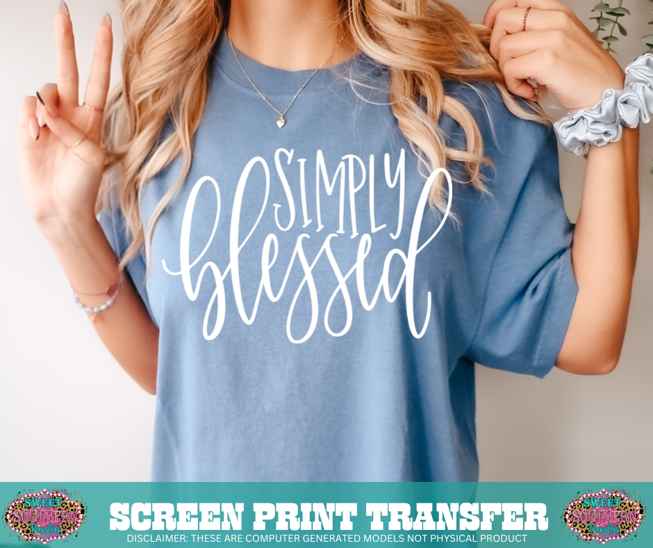 SINGLE COLOR SCREEN PRINT - SIMPLY BLESSED