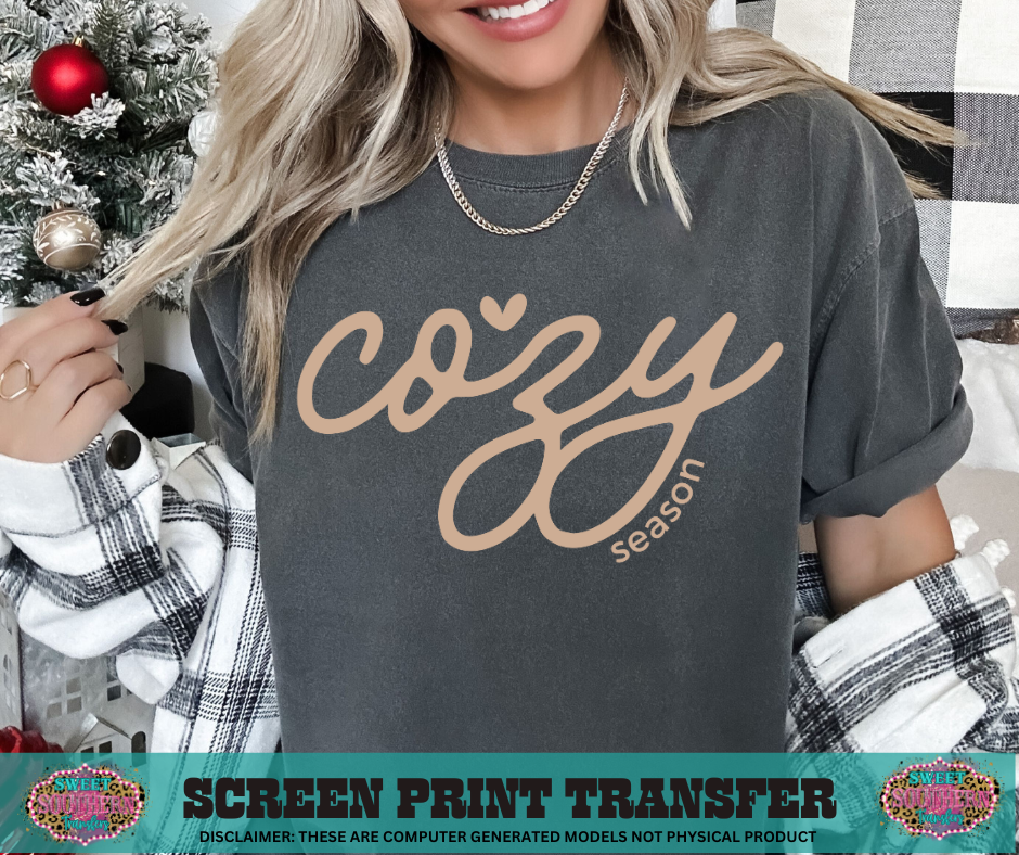 SINGLE COLOR SCREEN PRINT - COZY SEASON HEART