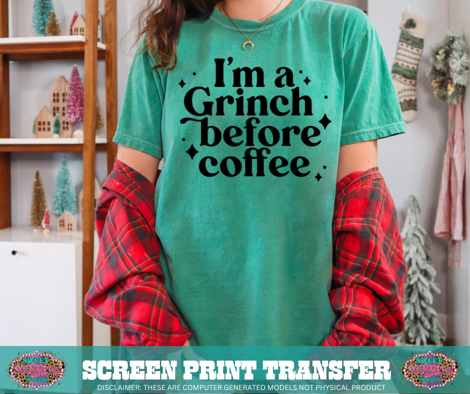 SINGLE COLOR SCREEN PRINT - I'M A G BEFORE COFFEE