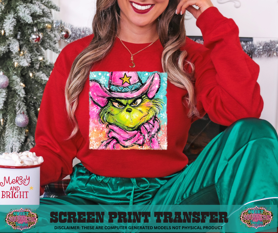 FULL COLOR SCREEN PRINT  - G COWBOY SQUARE