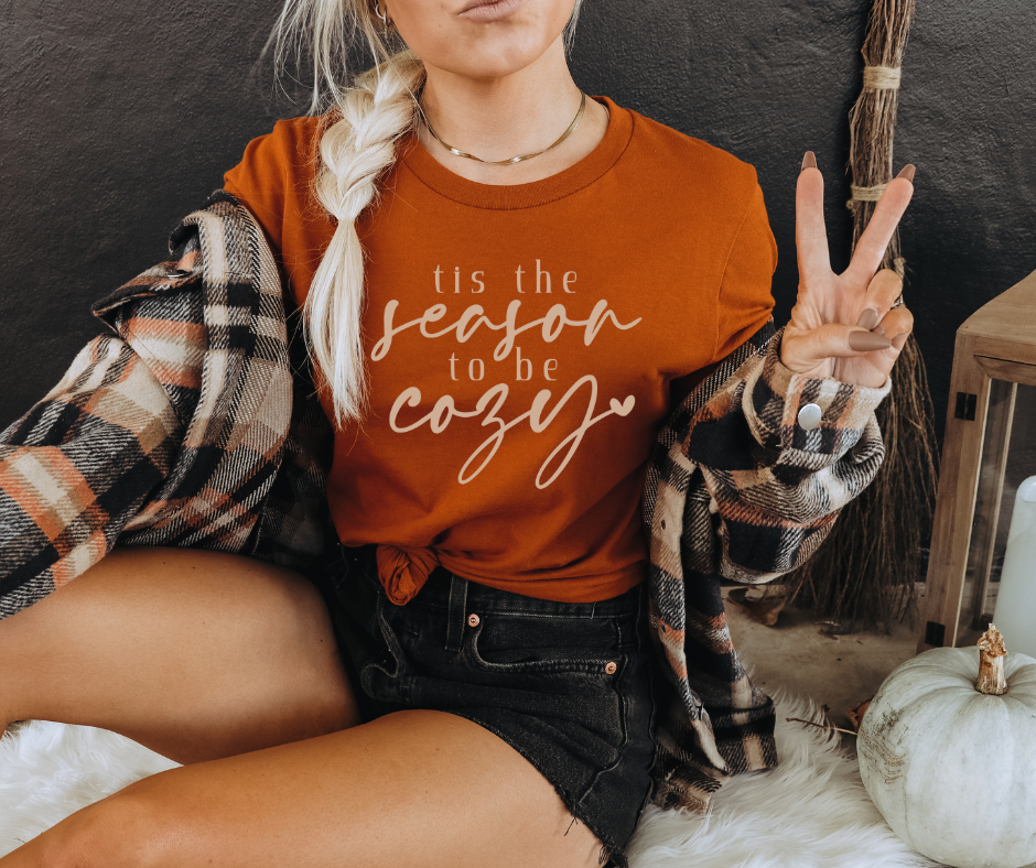SINGLE COLOR SCREEN PRINT - TIS THE SEASON TO BE COZY HEART